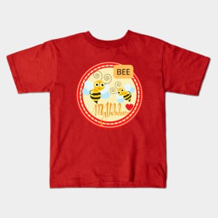 BEE MY VALENTINE with red heart Kids T-Shirt